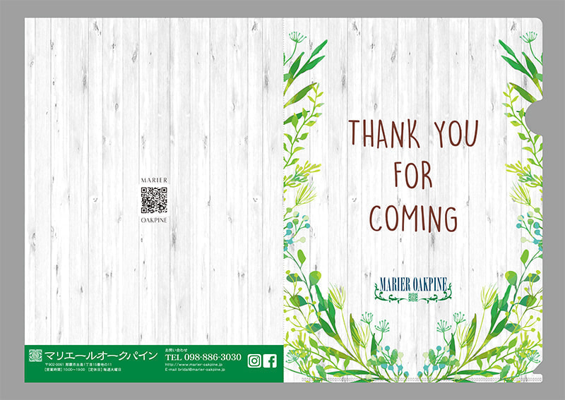 ブライダル会場のクリアファイルデザイン