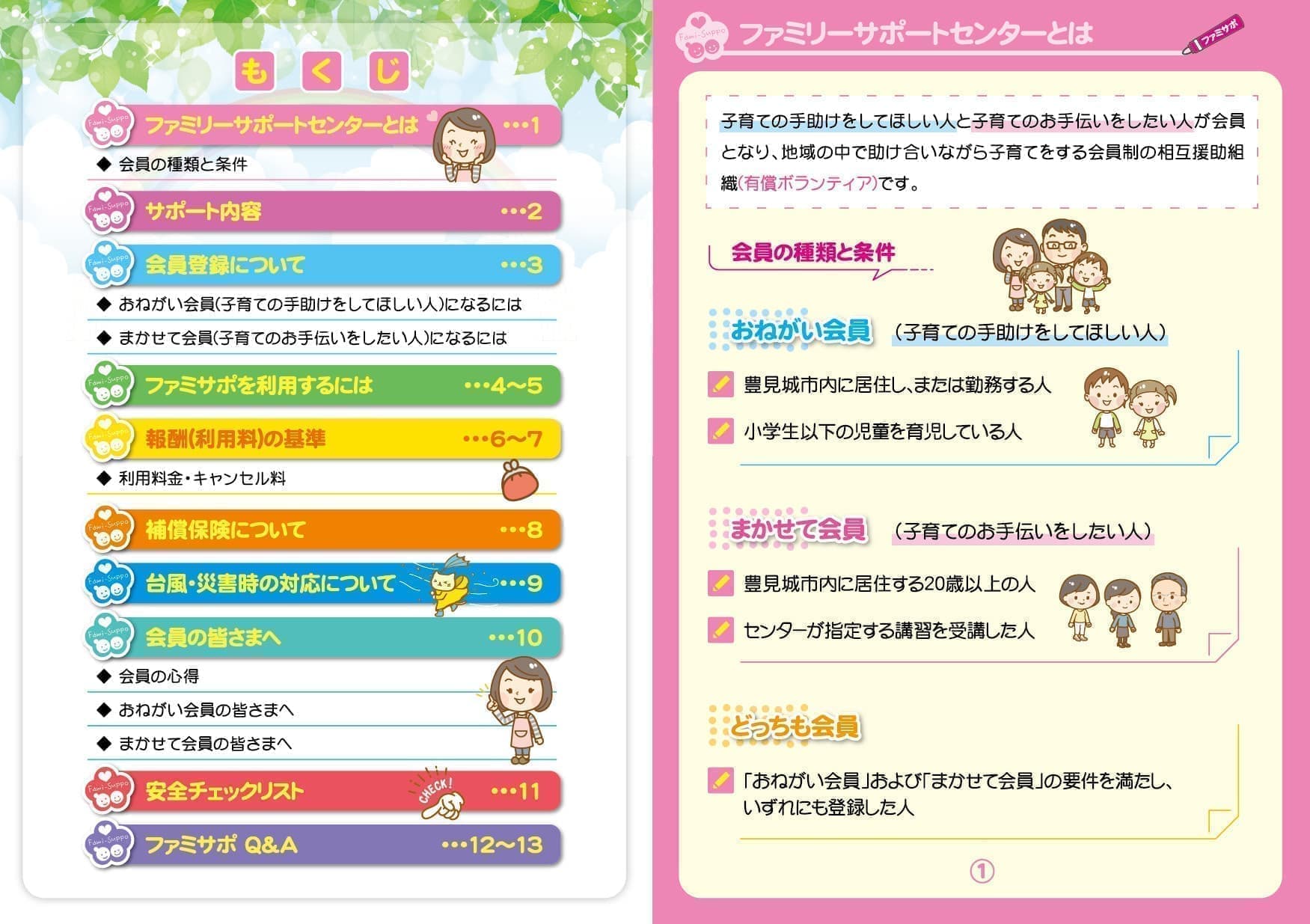 豊見城市役所の冊子パンフレットデザイン目次