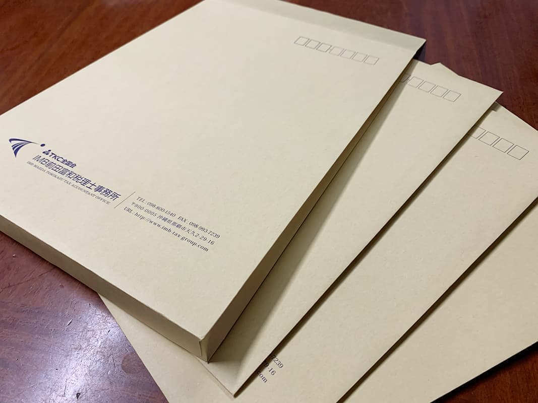 税理士事務所のマチ付き角2封筒デザイン