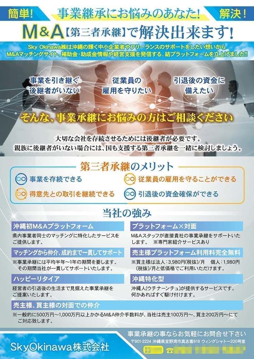 経営支援事業の営業用チラシデザイン