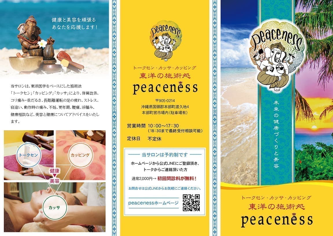 東洋施術サロンのパンフレットデザイン表紙