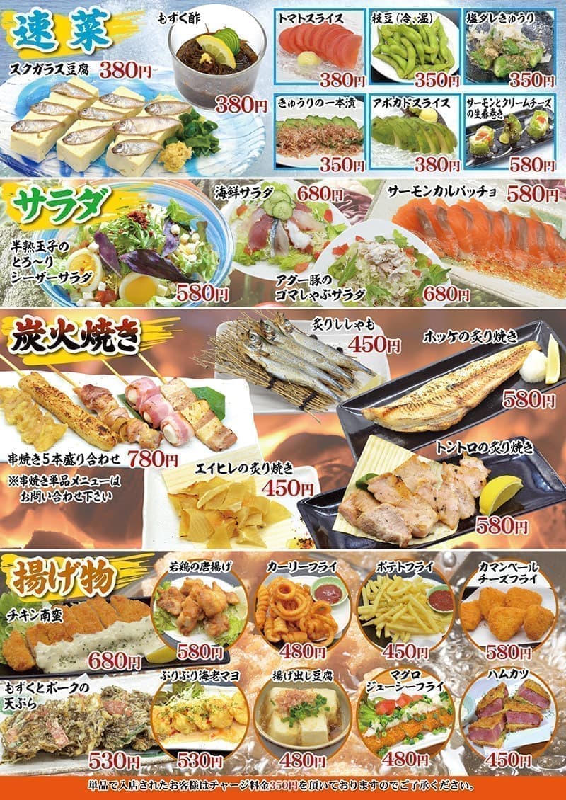 飲食店・居酒屋のメニュー表印刷3