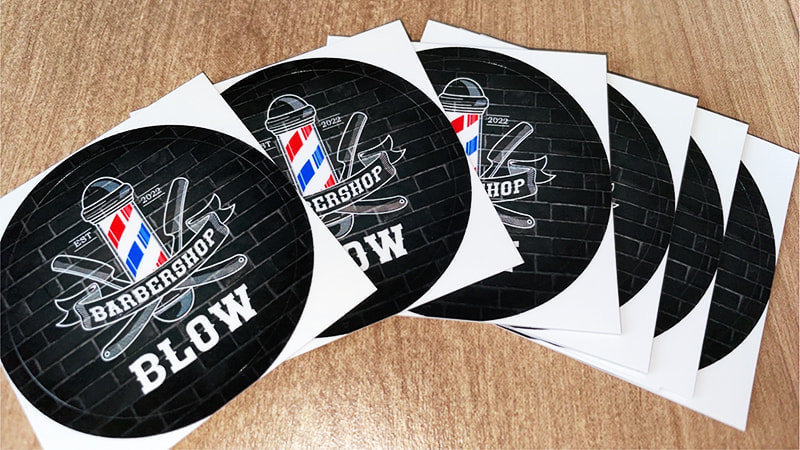 理容室の販促用ステッカーデザイン