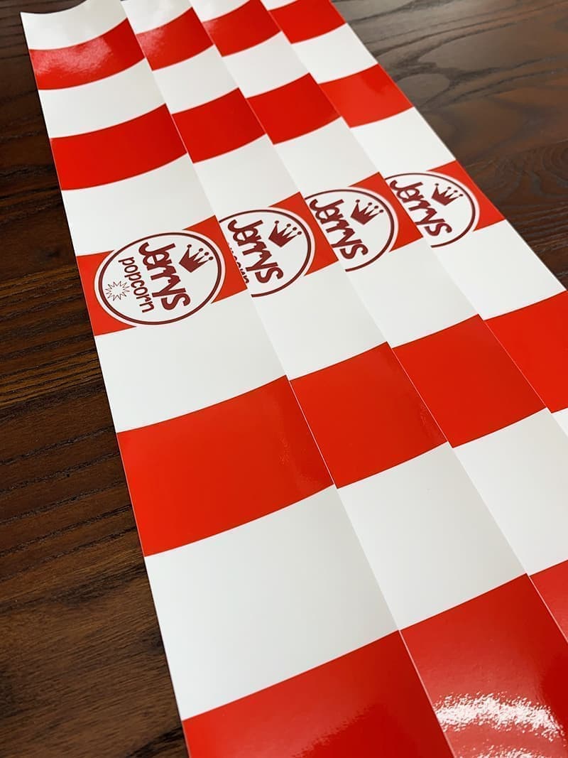 ポップコーン販売のラック用ステッカーデザイン