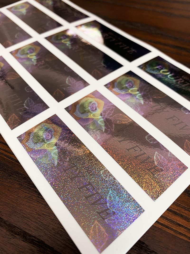 ガールズバーのラメ入りステッカーデザイン